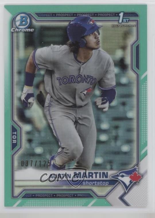 2021 Bowman Chrome Prospects Aqua Refractor 37/125 Austin Martin #BCP-87 00em