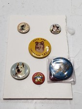 Vintage Lot Of 6 Have You Voted For Lassie Rin Tin Tin Bullet Roy Rogers Pinback
