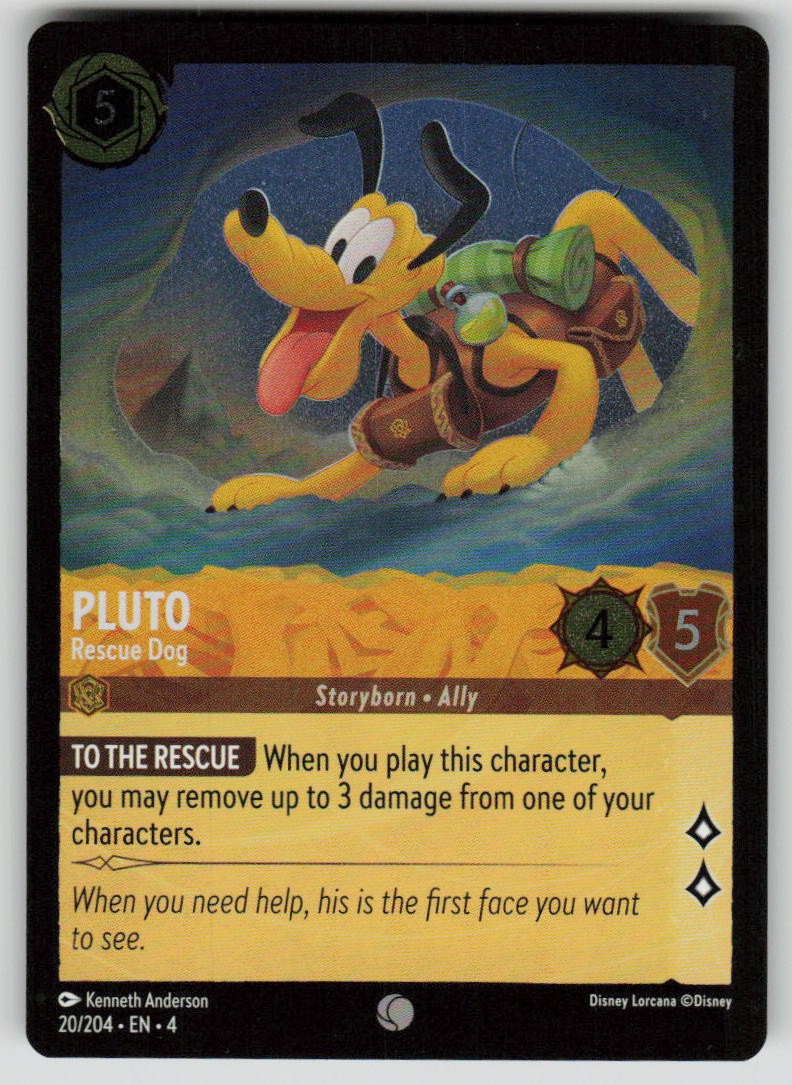 Pluto - Rescue Dog Cold Foil Common Ursula's Return 20/204 Lorcana NM