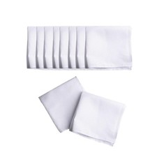 10x White Handkerchiefs Cotton Hanky