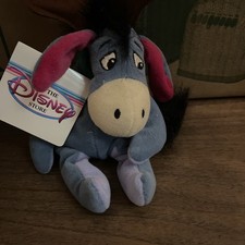 Disney Store Winnie the Pooh Eeyore Reindeer 9" Beanbag Plush Collectible w/Tag
