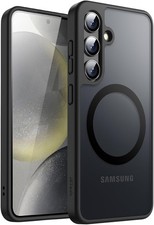 Samsung Galaxy S24 5G Magnetic Case, Translucent Matte Back Shockproof Cover Bl