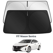 Titanium Silver Foldable Windshield Sun Shade Uv Block For Nissan Sentra