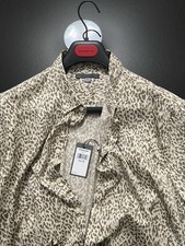 John Varvatos Collection Luxury Mens Shirt - Cheetah Print - Hay - $198 NWT