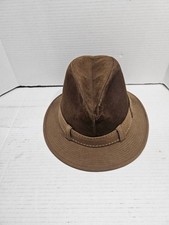 Vintage Knox New York Foxhound Fedora Brown Suede Feathers Size 7