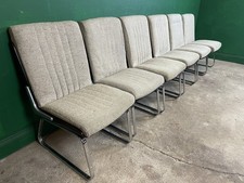 Set Of 6 Gordon Russell Bentwood Chrome Upholstered Chairs Mid Century Retro