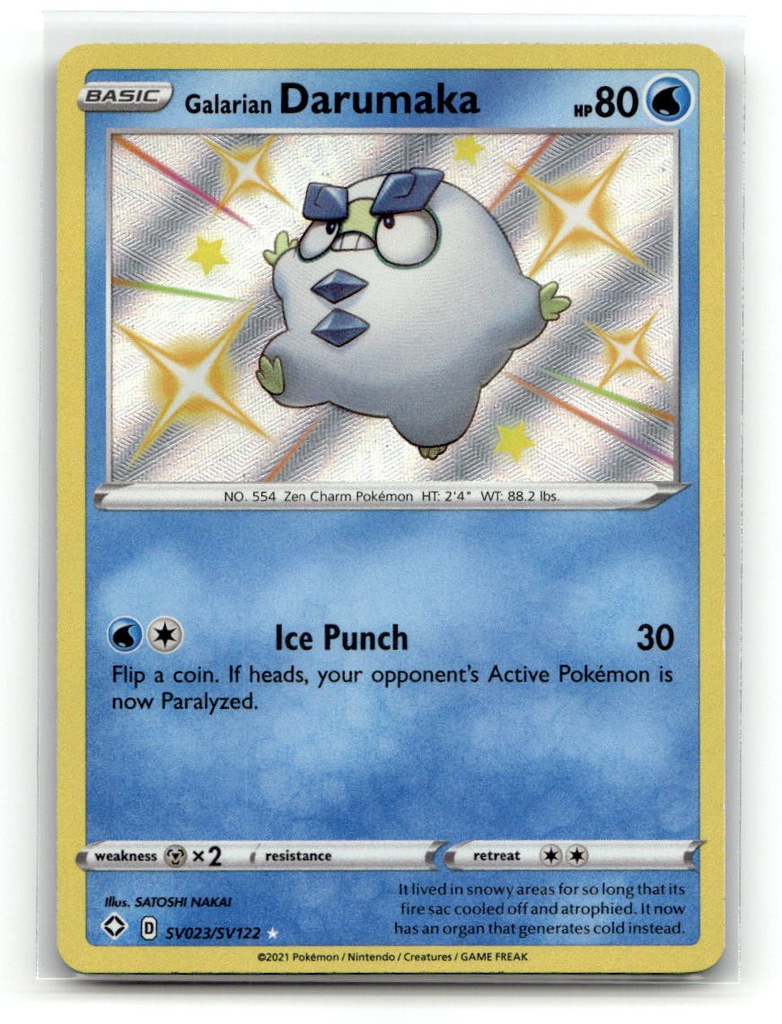 Galarian Darumaka SV023/SV122 Shining Fates Shiny Vault Pokemon Holo NM