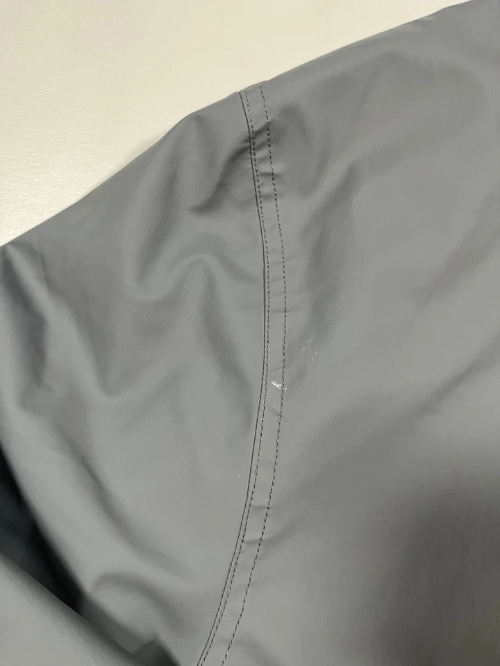 Chaqueta cortavientos ligera resistente a la intemperie vintage para hombre grande gris con capucha cremallera Foto 4 de 4