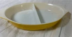 Vintage PYREX Yellow 1.5 Qt Quart Oval Divided Casserole Split Dish No Lid
