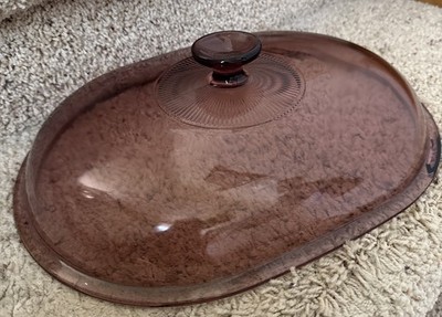Pyrex Oval Cranberry Casserole Dish Replacement Lid V34 C For Visions Dish
