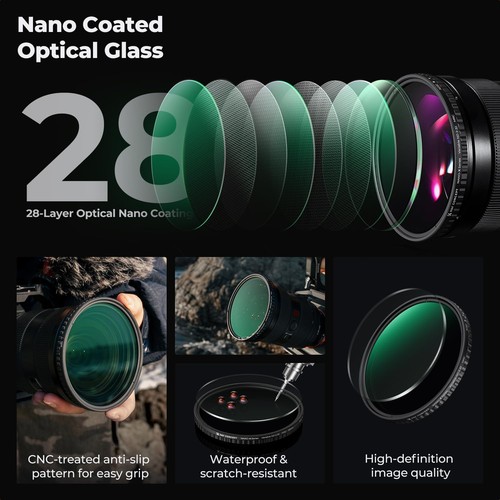 K&F CONCEPT 67/77/82mm Variable ND2-ND32 Filter No X Cross HD Waterproof Nano-X - Bild 76 von 119