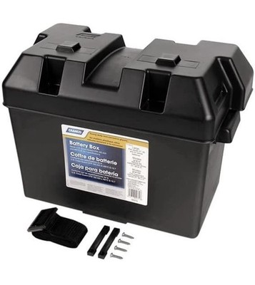 Large Battery Box with Straps and Hardware - Group 27, 30, 31 |Safely Stores RV,