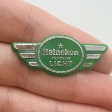 Heineken Premium Light Wings Lapel Pin Green Plastic Beer Advertising Vintage