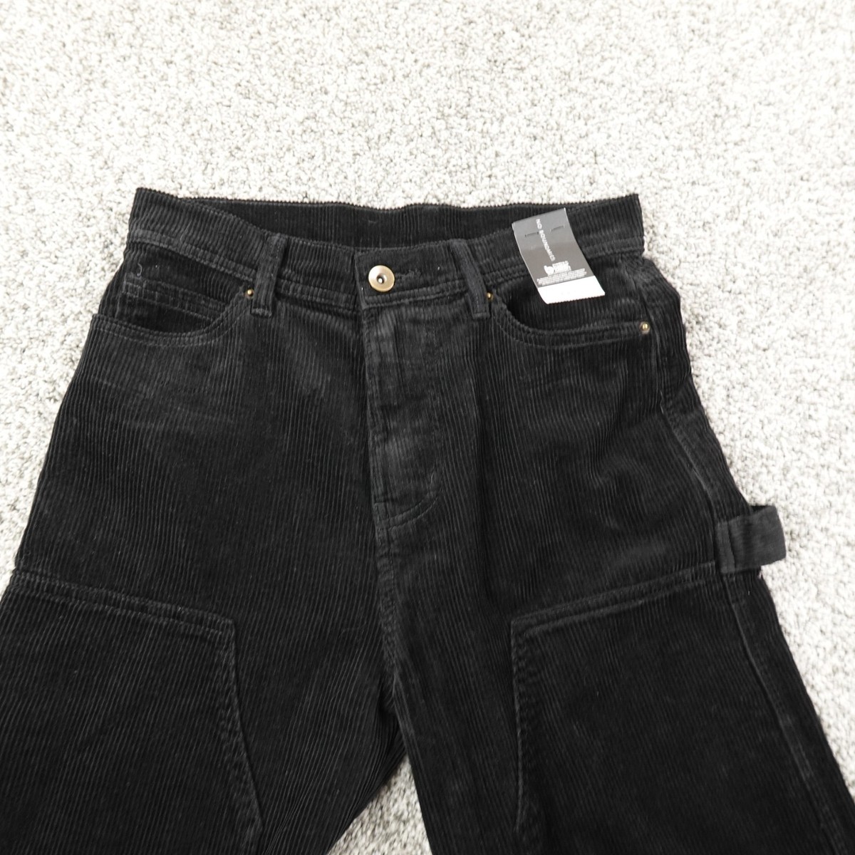 VTG No Boundaries Pants Mens 28X31 Black Corduroy Double Knee