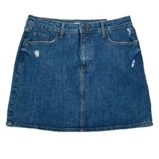 Old Navy Distressed Denim Jean Skirt Sz 10 NWT Weekend Festival 90s Inspired