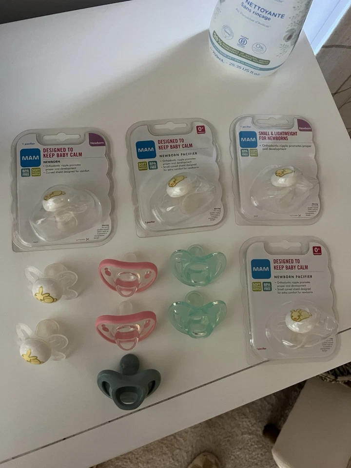 MAM 安抚奶嘴新生儿天然乳胶乳头不含双酚 A 13 件装 — 第 3/3 张图片