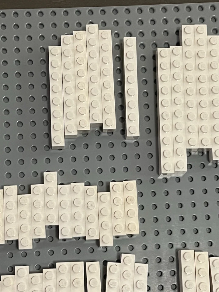 Lote de piezas LEGO ladrillo blanco a granel 225 piezas 1x1 1x2 1x3 1x4 1x6 1x8 1x10 1x12 1x16 Foto 4 de 4