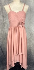 Azazie Catalina J10 Dusty Rose High Low Chiffon Bridesmaid Formal Dress