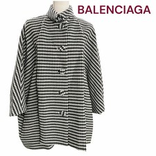 Balenciaga Houndstooth Dolman Coat Oversize Check White/Black Used