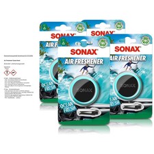 SONAX 4x AIR FRESHENER OCEAN FRESH LUFTERFRISCHER AUTODUFT FÜR LÜFTUNGSGITTER