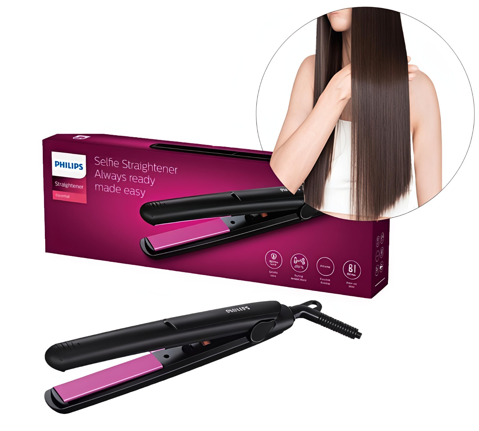 Philips HP8302/06 Hair Straightener Black | Ceramic Plates S