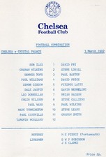 Chelsea Reserves v Crystal Palace Reserves 1981/82