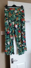 George Ladies Wide Leg Cropped Trousers.  Size 18 Elasticated Waist  Tropical De