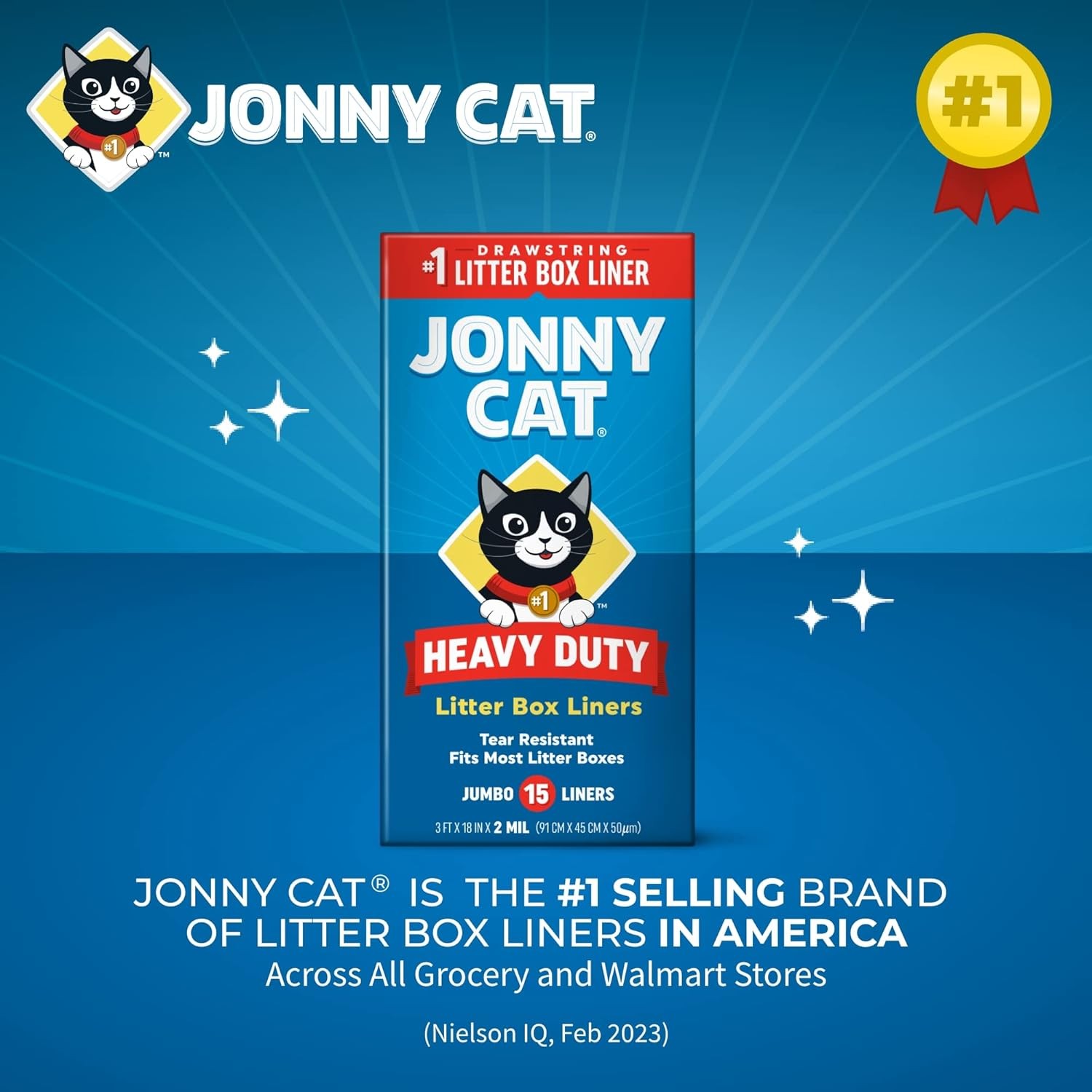 Jonny Cat Heavy Duty Jumbo Tear-Resistant Litter Box Liners, 15 Count free shipp