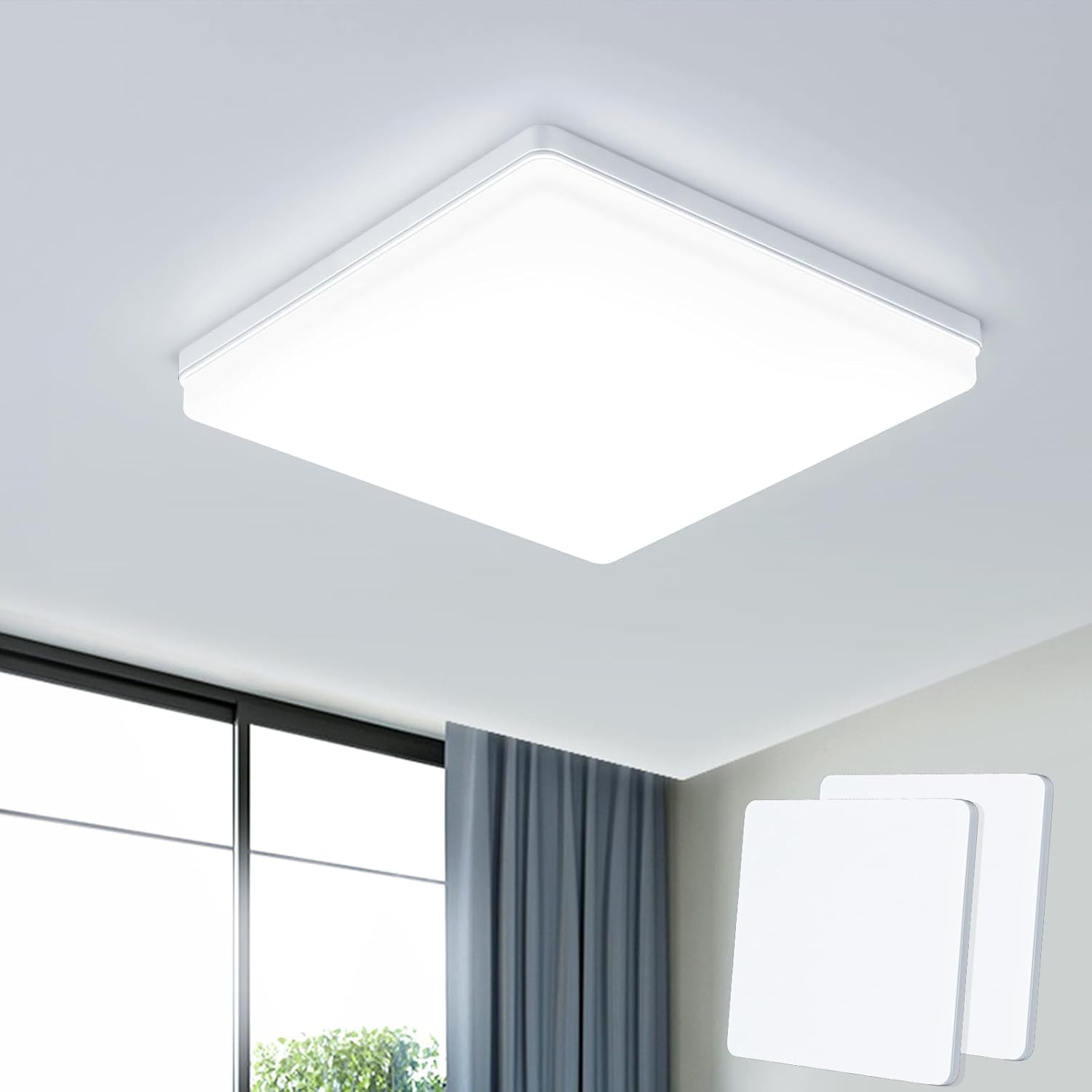 Plafoniera LED Soffitto Quadrata 48W 6500K 4800LM IP44 Moderna Online