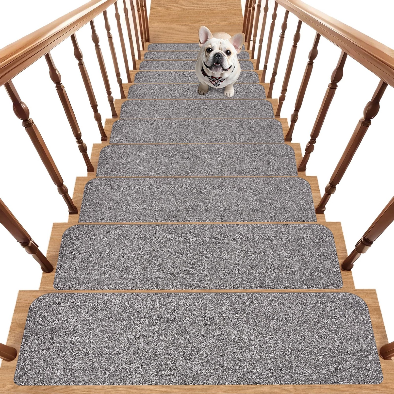 Non-Slip Stair Treads for Wooden Steps Indoor, 15 Pack 9x28 Inch Stair Carpet for Safety & Style