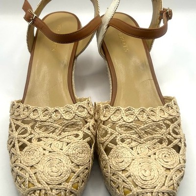 Talbots Lyndsay Lace & Raffia Espadrille Wedges