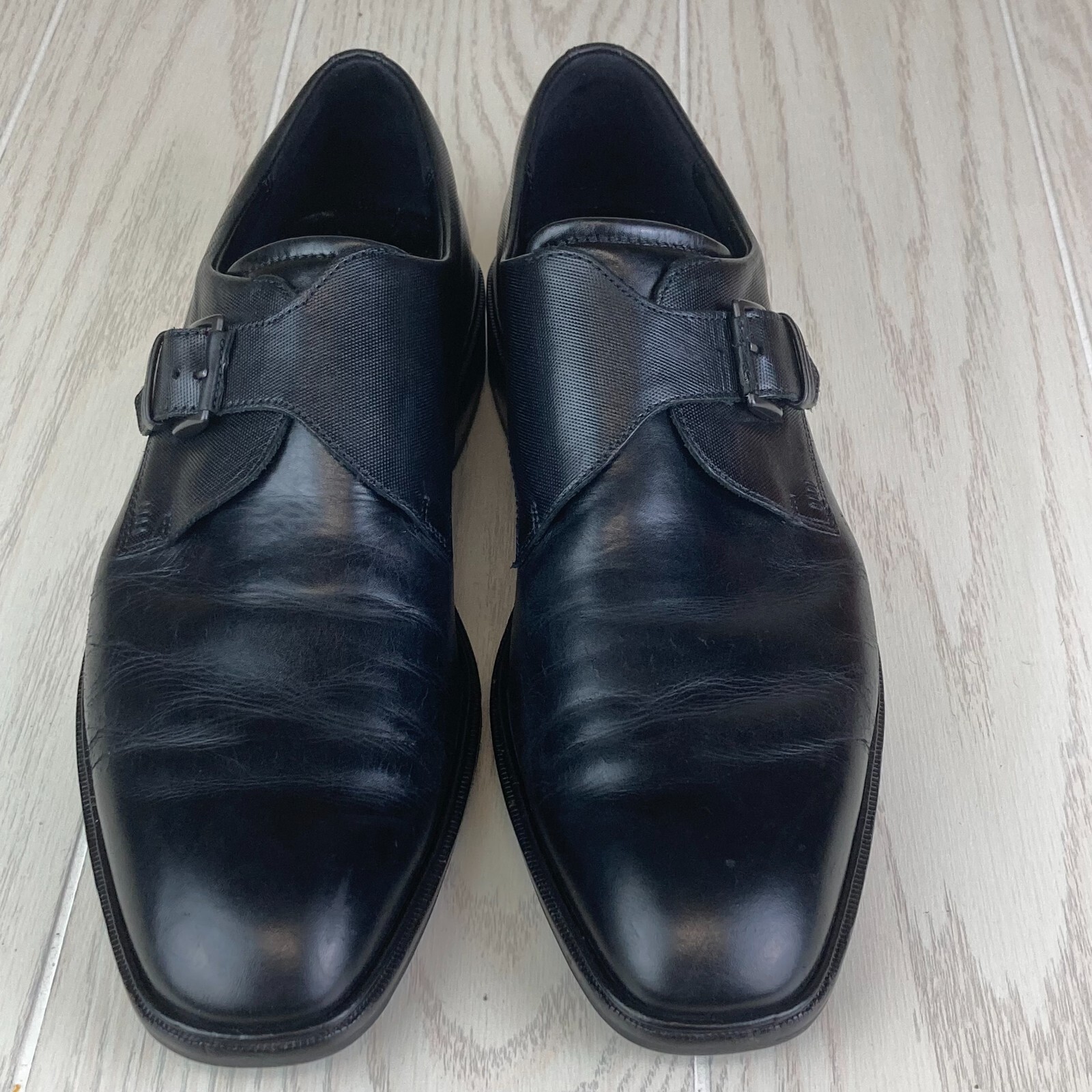 Ecco Mens Black Monk Strap Slip On Dress Shoes Black … Gem