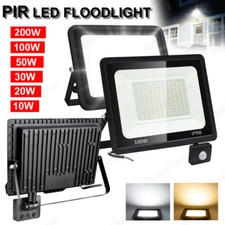 10W-400W Garden Floodlight LED PIR Motion Security Light Outdoor w/ Sensor IP66
