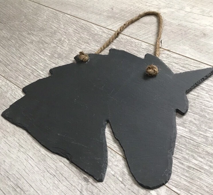 Handmade Slate Unicorn Chalkboard Shabby Chic Message Memo Blackboard Plaque - Image 2 of 4