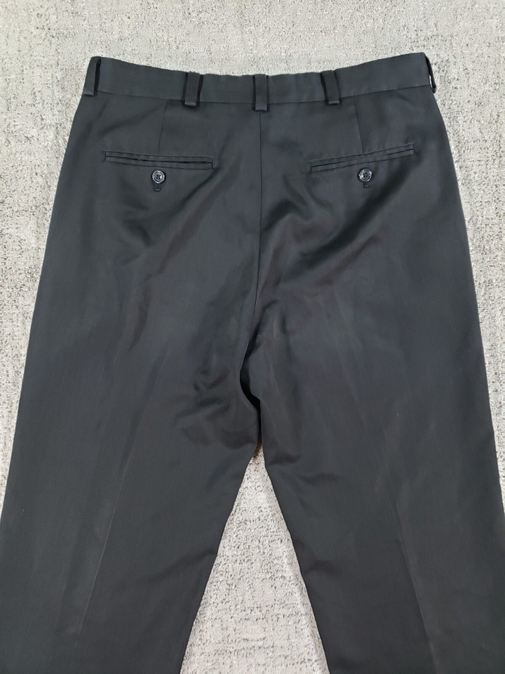 Cole Reaction Mens Dress Pants 32x32 Black Polyester Flat Front