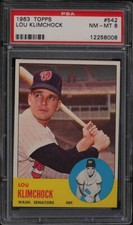 1963 Topps Baseball Lou Klimchock #542 PSA 8