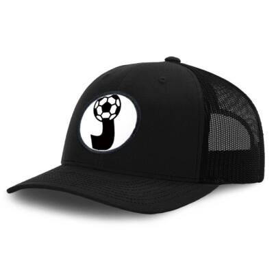 Patch Hat Trucker Baseball Cap J Letter Soccer Balls Black Decal Cotton