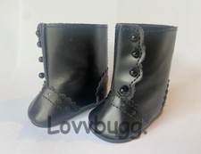 All Black Victorian Boots Colonial for American Girl 18" Doll FREESHIP ADDS LOVV
