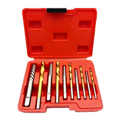 SQLMLZ 10Pcs Screw Extractor and Left Hand Drill Bits Set， Ez Out Remove Bolt...