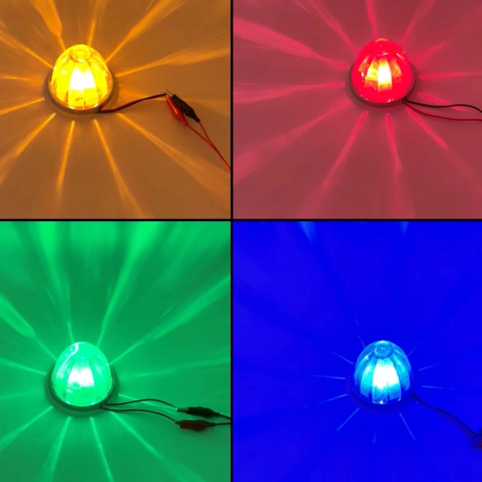 12V24V Seitenmarkierungsleuchten LED LKW Anhänger rund Kugel Licht Gelb Lampen - Bild 2 von 4
