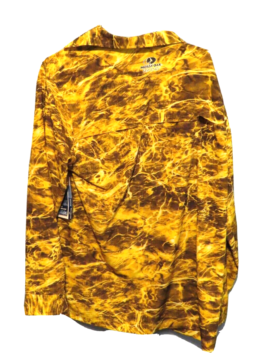 Chemise Camouflage Jaune Mossy Oak Pêche - Taille XL (46-48) - Neuf étiquettes - Manches Longues Performance