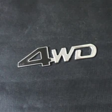 1x Black Silver Chrome 4WD Metal Decal Sticker Badge Emblem 3D Car Motors Bumper