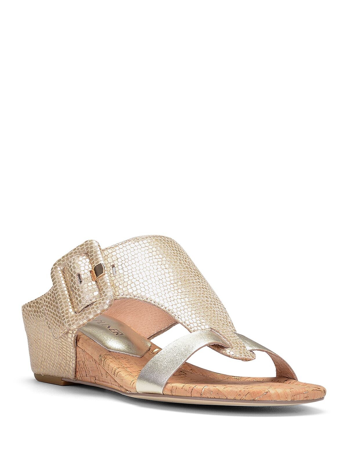 DONALD PLINER Womens Gold Snake Print Ofelia Wedge Slip On Slide Sandals 5  M 824005446584 | eBay