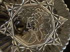 Vintage Sawtooth Plater with Fruit Design 11” Diameter Clear Glass — photo 4