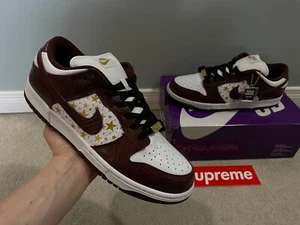 Nike x Supreme SB Dunk Low OG QS Stars Size 10.5 New Barkroot Brown DH3228-103