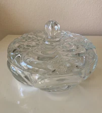 Clear Glass Lidded Covered Candy Dish Caprice Style