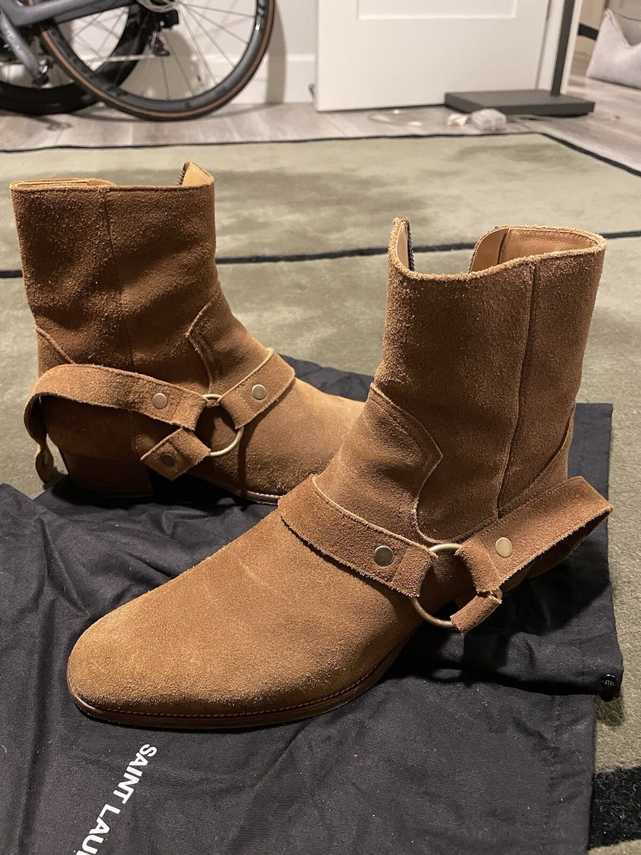 Saint Laurent Wyatt Harness Suede Boot - EU 41/US 8 | eBay