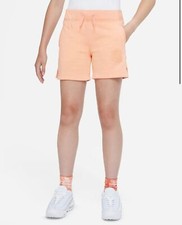 Nike Sportswear Club Big Kids' Girls' French Terry Shorts in Pink Coral Medium