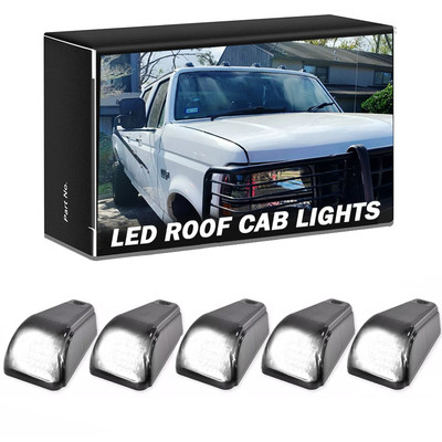 5PCS 12LED White Cab Marker Roof Running Top Lights Truck Assembly Waterproof