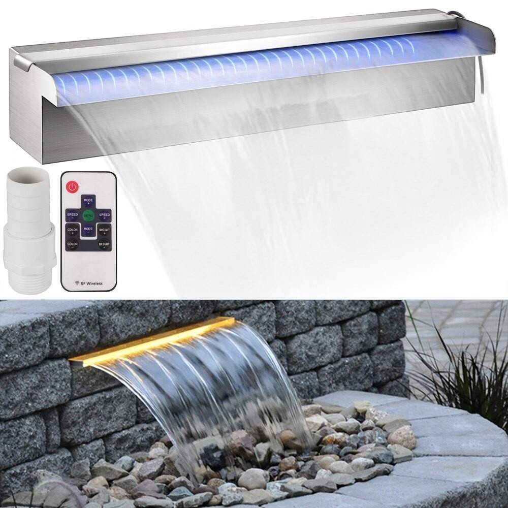 Fontaine de piscine VEVOR cascade d'eau en acier inoxydable anticorrosion